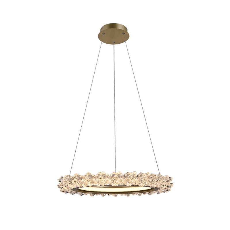 Aca Κρεμαστό Φωτιστικό HM251784G Χρυσό Led 36W 2700K-3000K-4000K IP20 D40XH120cm (HM251784G)