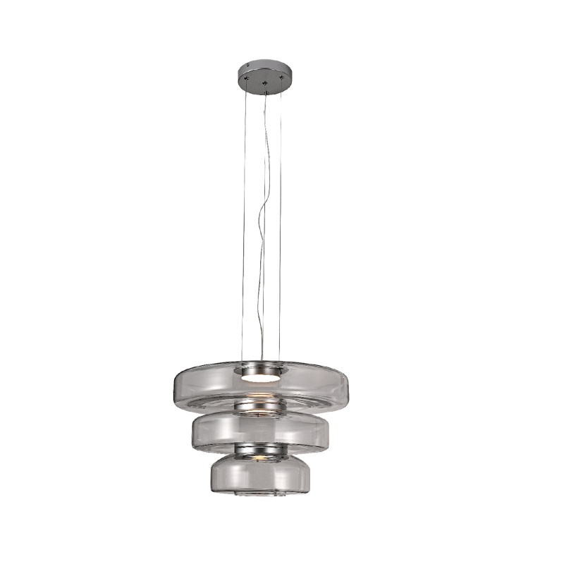 Aca Κρεμαστό Φωτιστικό HM25126CL Ασημί ΔΙΑΦΑΝΕΣ Led 12W 3000K IP20 D45XH120cm (HM25126CL)