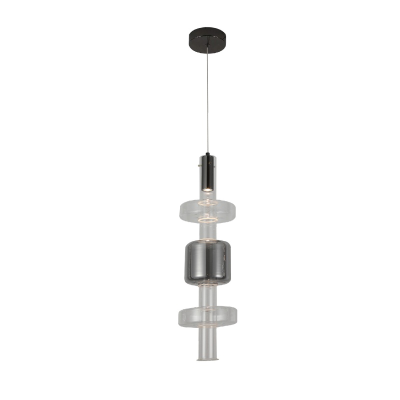 Aca Κρεμαστό Φωτιστικό HM250263BC Μαύρο ΔΙΑΦΑΝΕΣ COB 5W 3000K IP20 D20XH120cm (HM250263BC)