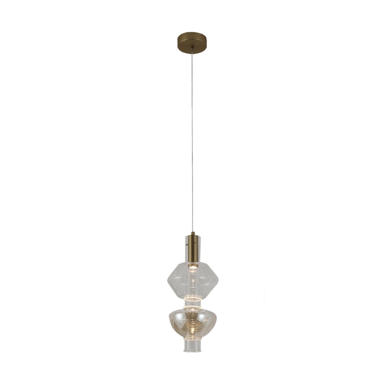 Aca Led Κρεμαστό Φωτιστικό Χρυσό Ματ - Διαφανές 5W 3000K IP20 (HM25026AD)