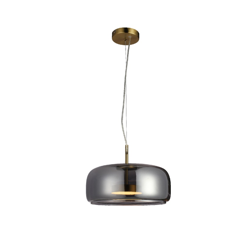 Aca Κρεμαστό Φωτιστικό HM1733SM Χρυσό Φιμέ Γυαλί Led 10W 3000K-4000K-6000K IP20 D33XH120cm (HM1733SM)