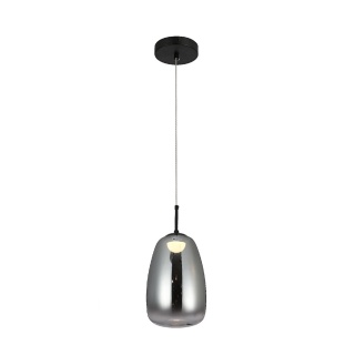 Aca Led Κρεμαστό Φωτιστικό Μαύρο Φιμέ Γυαλί 5W 3000K IP20 (HM2357B)