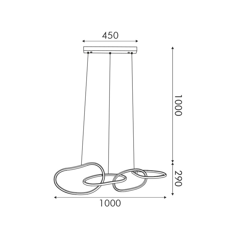 Aca Κρεμαστό Φωτιστικό Led 60W 4800lm CCT IP20 Χρυσό ΑΤΣΑΛΙ + Ακρυλικό (HM88LEDP4GDCCT)