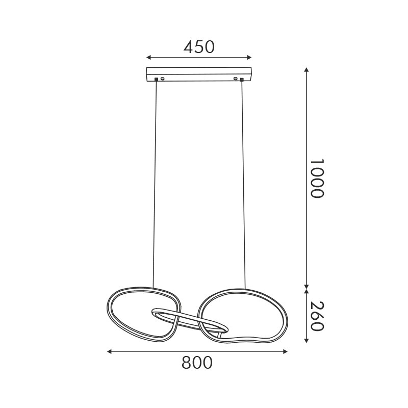 Aca Κρεμαστό Φωτιστικό Led 42W 3300lm CCT IP20 Χρυσό ΑΤΣΑΛΙ + Ακρυλικό (HM88LEDP3GDCCT)