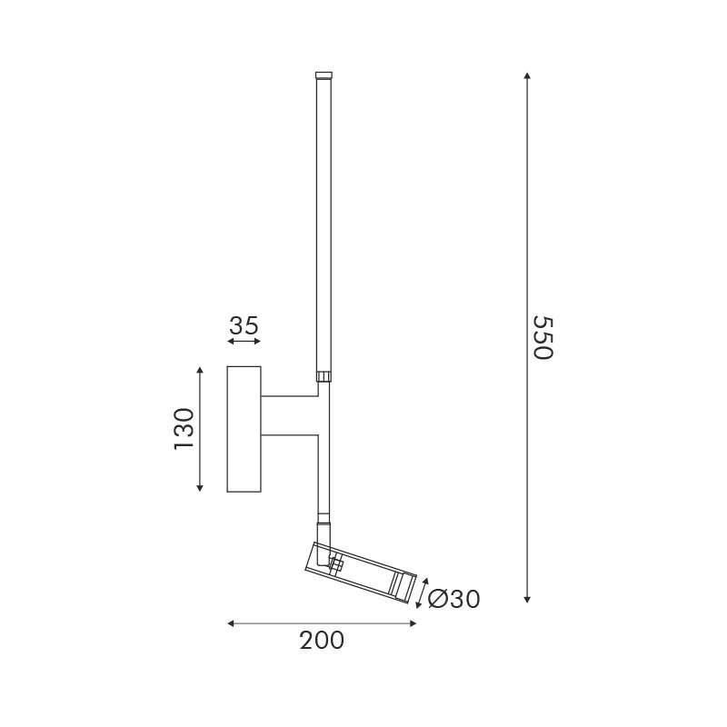 Aca Επίτοιχο Φωτιστικό Led 5W + COB 3W 700lm 3000K IP20 Μαύρο Αλουμίνιο + Ακρυλικό CONCERTO (HM616LEDWBK)