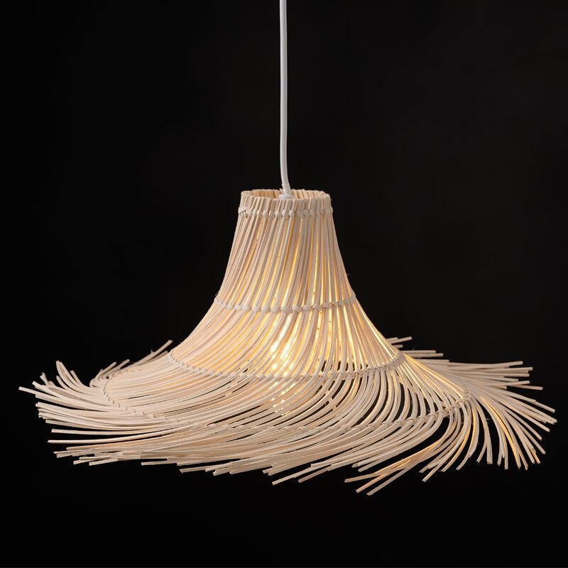 Aca Κρεμαστό Φωτιστικό 1ΧΕ27 RATTAN D65xΗ19cm ΣΥΜΗ (HX2219P)