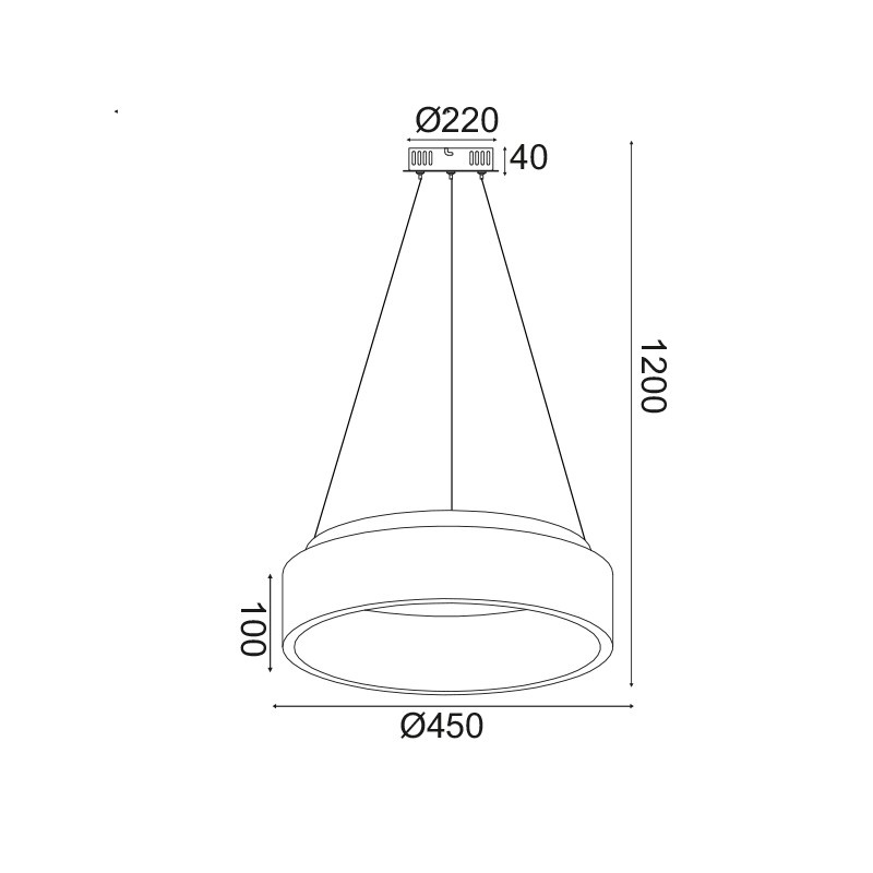 Aca Κρεμαστό Φωτιστικό Led 36W DImmER CCT 3670lm Μαύρο Μεταλλικό D45XH120cm APOLLO (BR81LEDP45BKCCTD) [ΠΑΡΑΓΩΓΗΣ]