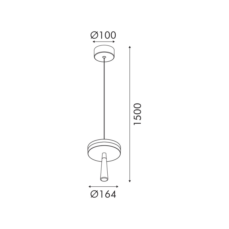 Aca ASIAN-Φωτιστικό Κρεμαστό Χρυσό ΑλουμίνιοΥ Led SMD 11W CCT 715lm IP20 Φ164X1500mm (CNP11WGCCT)