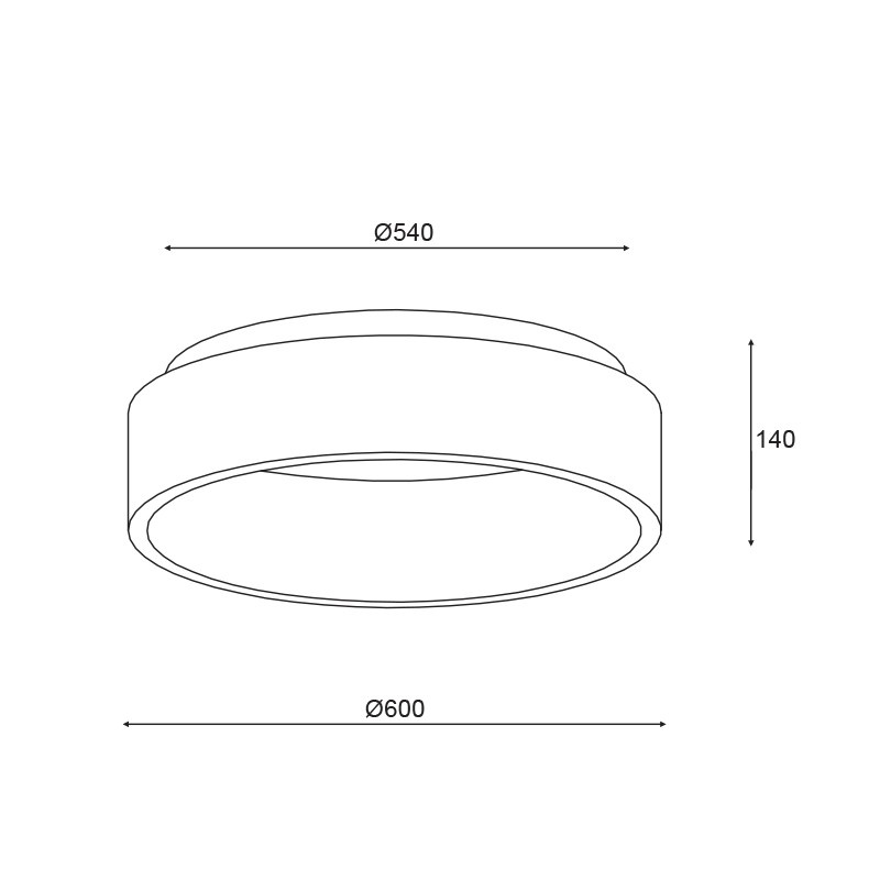 Aca Οροφής Φωτιστικό Led 48W CCT 5350lm Μαύρο Μεταλλικό D60XH14cm APOLLO (BR81LEDC60BKCCT)