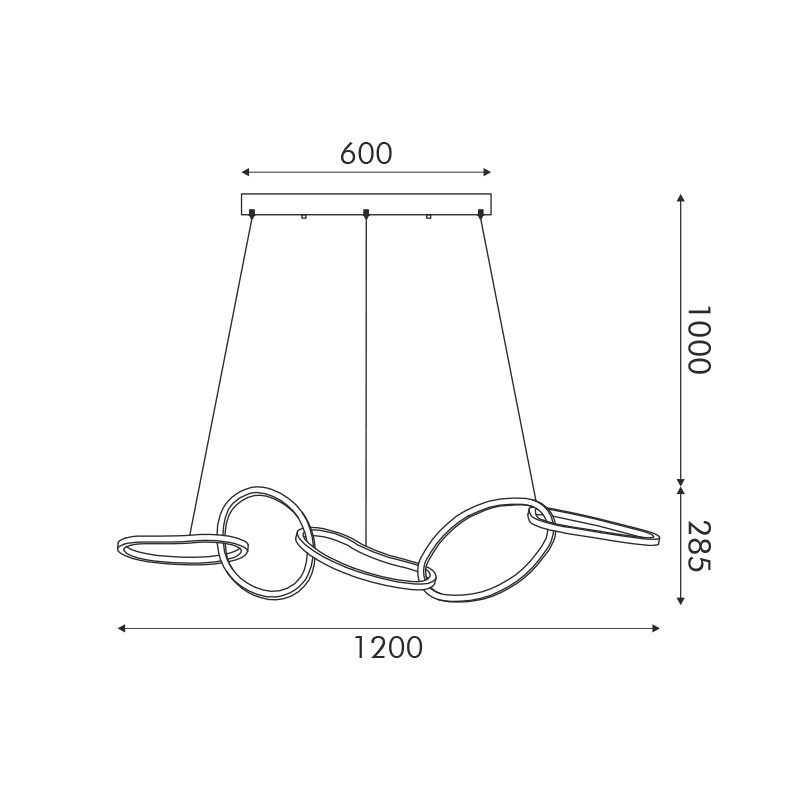 Aca Κρεμαστό Φωτιστικό Led 72W 5700lm CCT IP20 Χρυσό ΑΤΣΑΛΙ + Ακρυλικό (HM88LEDP5GDCCT)