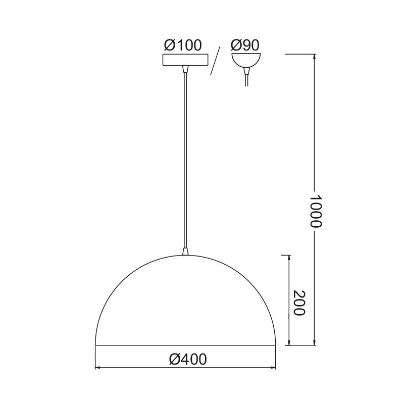 Aca Κρεμαστό Φωτιστικό 1XE27 Μεταλλικό Λευκό Φ40cm MELINA (OD5391MW)