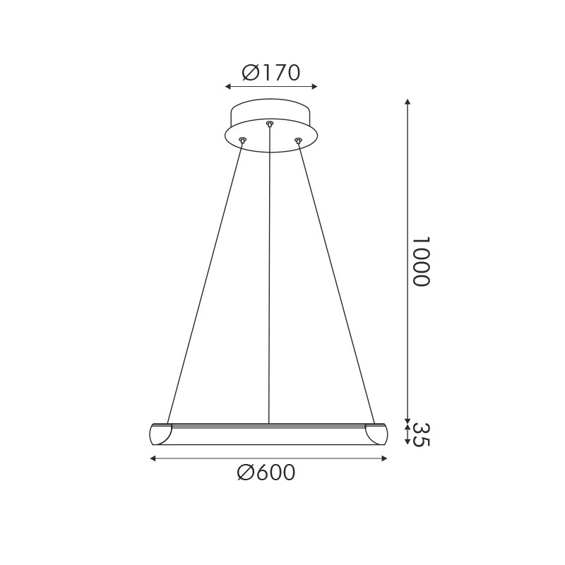 Aca HARMONY-Φωτιστικό Κρεμαστό Χρυσό ΑλουμίνιοΥ Led SMD 24W CCT 2500M IP20 Φ600Χ1000ΜΜ (HM23LEDP60GDCCT)