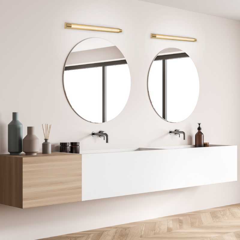 Aca IMPERIAL-Φωτιστικό Επιτοίχιο Μπρονζέ ΑλουμίνιοΥ Led SMD 12W 3000K 540lm IP44 600x78x60mm (BD374600WBR)