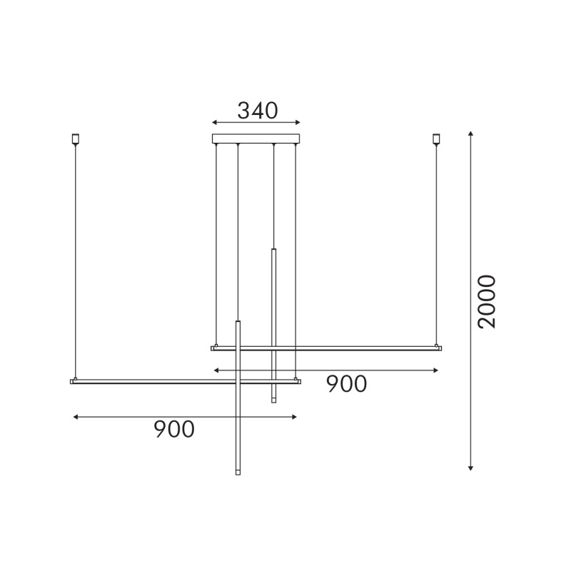 Aca Κρεμαστό Φωτιστικό Led Chiara OKN9600B36 Αμμώδες Μαύρο 36W 3000K 1700lm (OKN9600B36)