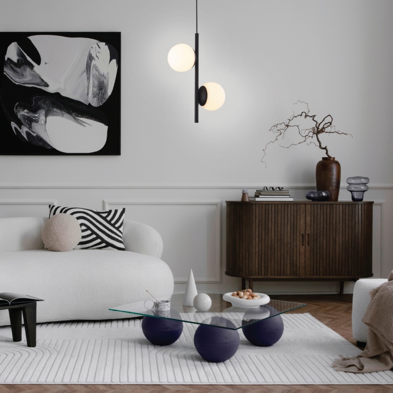 Aca Κρεμαστό Φωτιστικό Led Ball OKN96162BK Αμμώδες Μαύρο 10W 3000K 1100lm (OKN96162BK)