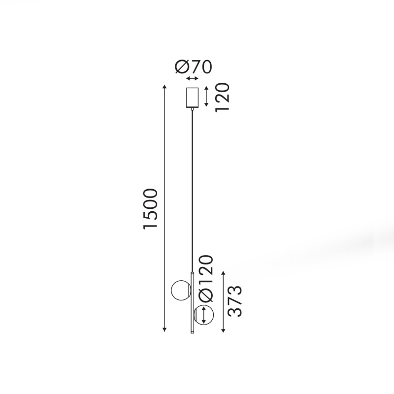 Aca Κρεμαστό Φωτιστικό Led Ball OKN96162BK Αμμώδες Μαύρο 10W 3000K 1100lm (OKN96162BK)