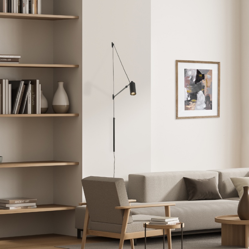 Aca Επιτοίχιο Φωτιστικό Led Bella OKN5014WBK Αμμώδες Μαύρο 6W 3000K 430lm (OKN5014WBK)