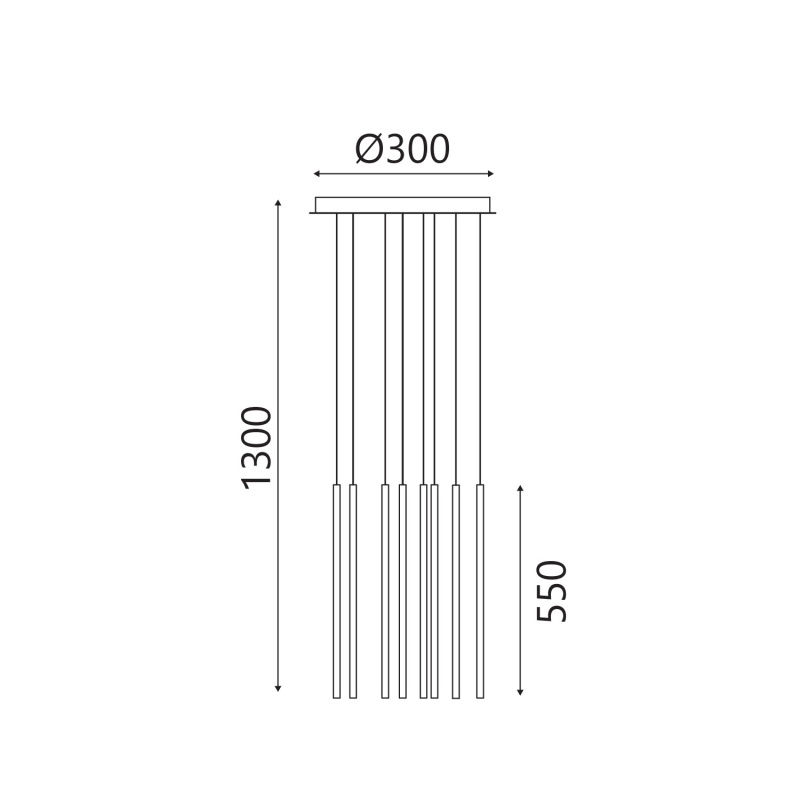 Aca Κρεμαστό Φωτιστικό Led KY011AC14WH ALICE Αμμώδες Λευκό Αλουμίνιο 50W 2800K-3200K-4000K 2000lm IP20 D300mm H550mm (KY011AC14W