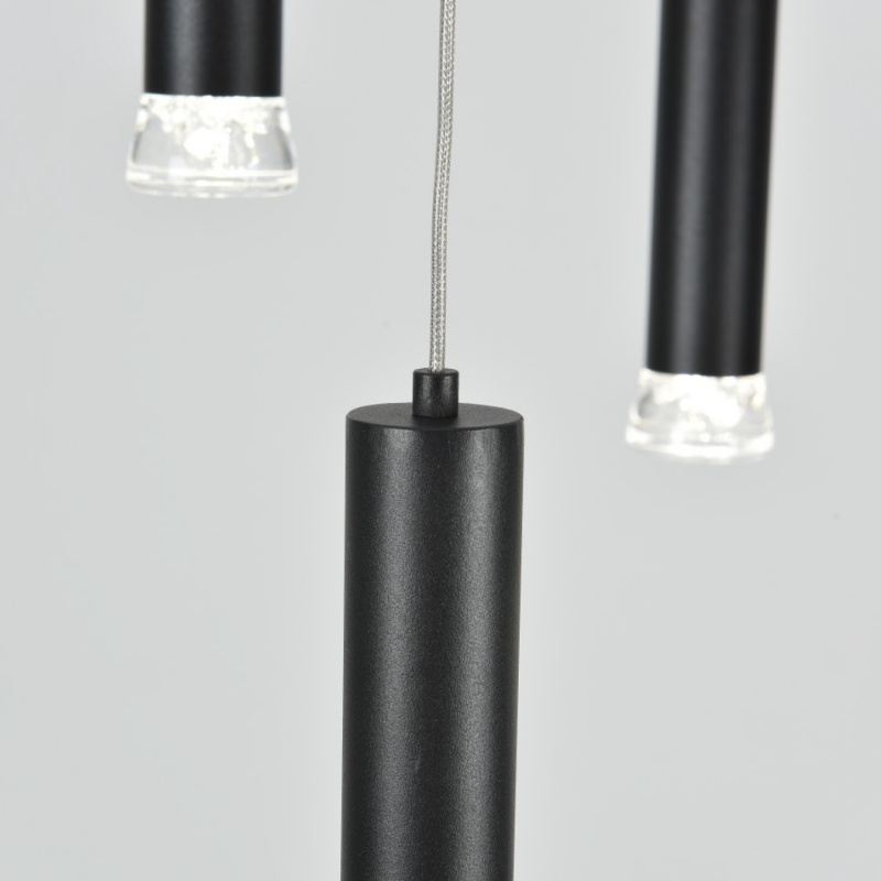 Aca Κρεμαστό Φωτιστικό Led KY011NC255BK RAPENZO Αμμώδες Μαύρο Αλουμίνιο 30W 2800K-3200K-4000K 1200lm IP20 Φ30ΜΜXH 300ΜΜX5PCS (KY