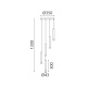 Aca Κρεμαστό Φωτιστικό Led KY011NC255BK RAPENZO Αμμώδες Μαύρο Αλουμίνιο 30W 2800K-3200K-4000K 1200lm IP20 Φ30ΜΜXH 300ΜΜX5PCS (KY