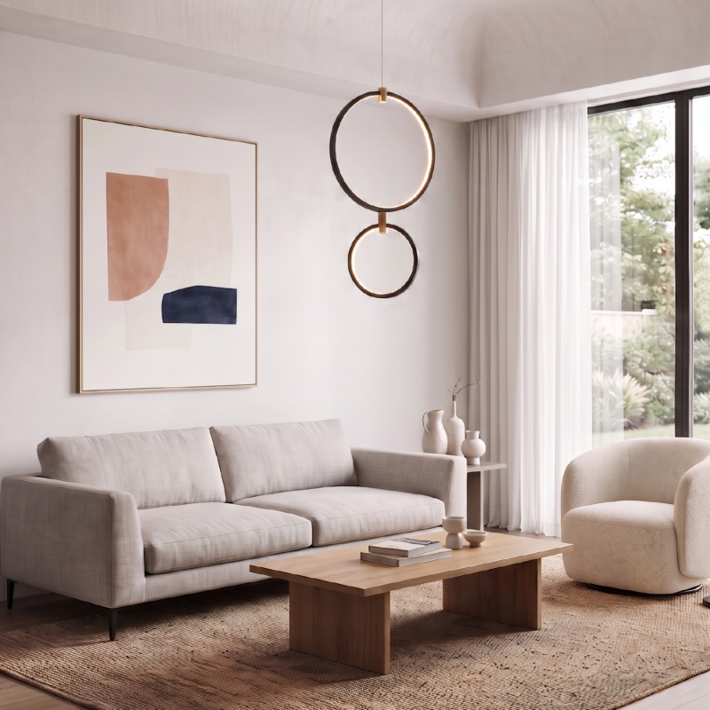 Aca Κρεμαστό Φωτιστικό Led KY011ECBK TWIN Αμμώδες Μαύρο Αλουμίνιο + ΣΙΛΙΚΟΝΗ 30W 2800K-3200K-4000K 1200lm IP20 250+400mm (KY011E
