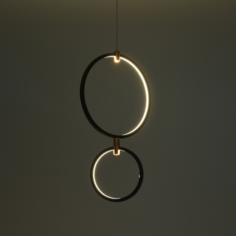 Aca Κρεμαστό Φωτιστικό Led KY011ECBK TWIN Αμμώδες Μαύρο Αλουμίνιο + ΣΙΛΙΚΟΝΗ 30W 2800K-3200K-4000K 1200lm IP20 250+400mm (KY011E