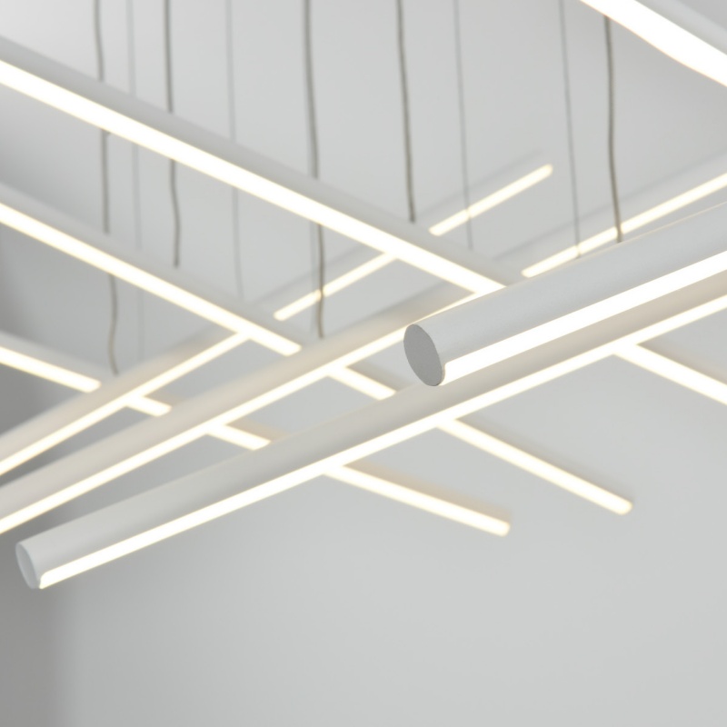 Aca Κρεμαστό Φωτιστικό Led KY011AC14XWH CORE Αμμώδες Λευκό Αλουμίνιο + ΣΙΛΙΚΟΝΗ 80W 2800K-3200K-4000K 3200lm IP20 650mmX8PCS (KY