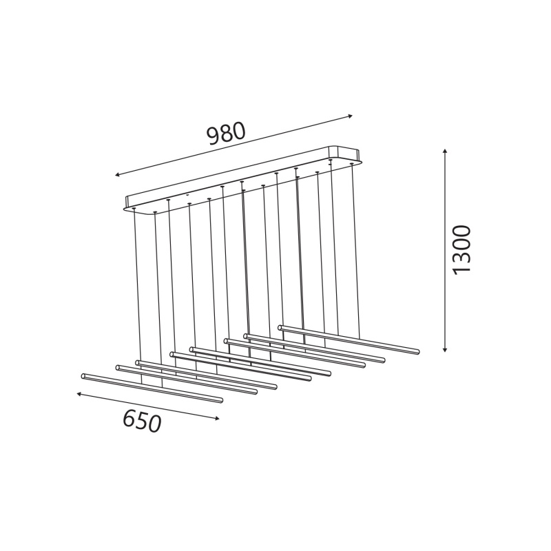 Aca Κρεμαστό Φωτιστικό Led KY011AC14XΒΚ CORE Αμμώδες Μαύρο Αλουμίνιο + ΣΙΛΙΚΟΝΗ 80W 2800K-3200K-4000K 3200lm IP20 650mmX8PCS (KY