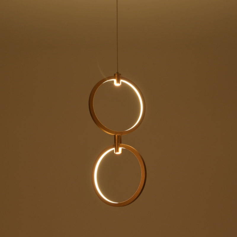 Aca Κρεμαστό Φωτιστικό Led KY011EC29QGD LILO ΜΑΤ Χρυσό Αλουμίνιο + ΣΙΛΙΚΟΝΗ 26W 2800K-3200K-4000K 1050lm IP20 250mmX2 (KY011EC29