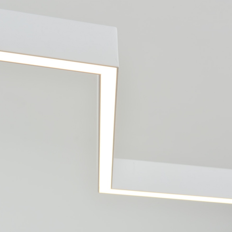 Aca Κρεμαστό Φωτιστικό Led KY011AD25WH ZIGZAG Αμμώδες Λευκό Αλουμίνιο + ΣΙΛΙΚΟΝΗ 30W 2800K-3200K-4000K 1200lm IP20 1200mm (KY011