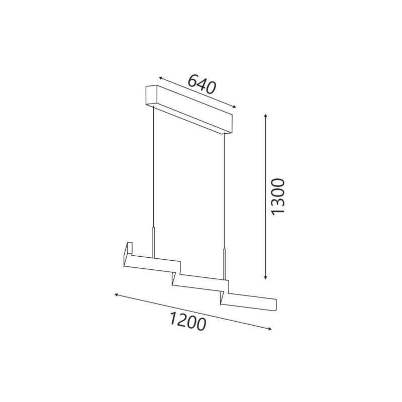 Aca Κρεμαστό Φωτιστικό Led KY011AD25BK ZIGZAG Αμμώδες Μαύρο Αλουμίνιο + ΣΙΛΙΚΟΝΗ 30W 2800K-3200K-4000K 1200lm IP20 1200mm (KY011