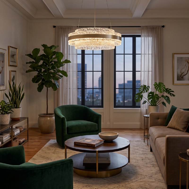 Aca Κρεμαστό Φωτιστικό HM251444 Χρυσό Led 36W 2700K-3000K-4000K IP20 D40XH120cm (HM251444)