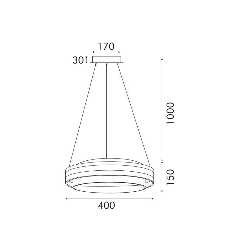 Aca Κρεμαστό Φωτιστικό HM251444 Χρυσό Led 36W 2700K-3000K-4000K IP20 D40XH120cm (HM251444)