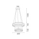 Aca Κρεμαστό Φωτιστικό HM25144R Χρυσό Led 70W 2700K-3000K-4000K IP20 D60+D40XH120cm (HM25144R)