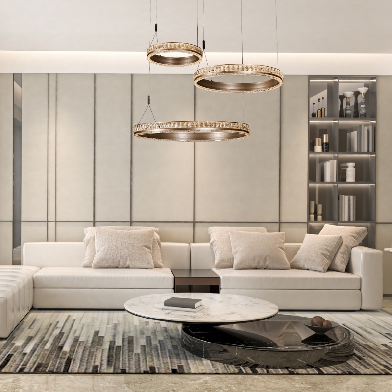 Aca Κρεμαστό Φωτιστικό HM25142L Χρυσό Led 90W 2700K-3000K-4000K IP20 L100XW80XH120cm (HM25142L)