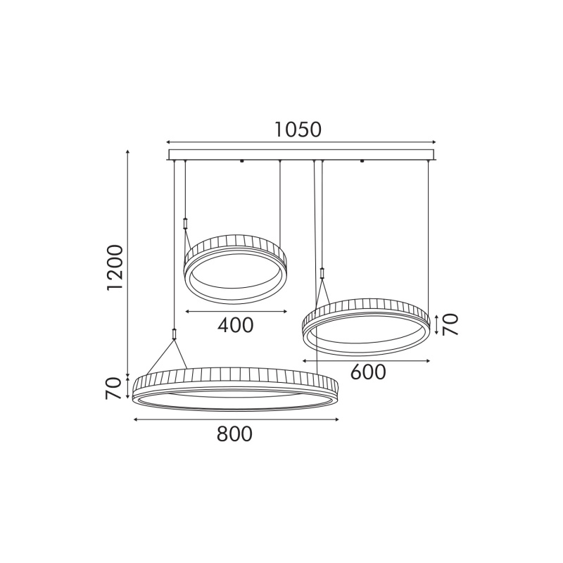Aca Κρεμαστό Φωτιστικό HM25142L Χρυσό Led 90W 2700K-3000K-4000K IP20 L100XW80XH120cm (HM25142L)