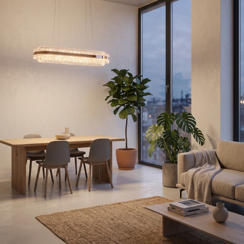 Aca Κρεμαστό Φωτιστικό HM251441 Χρυσό Led 60W 2700K-3000K-4000K IP20 L110XW36XH120cm (HM251441)