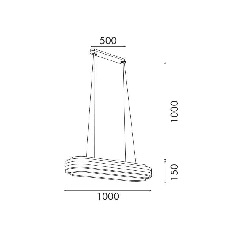 Aca Κρεμαστό Φωτιστικό HM251441 Χρυσό Led 60W 2700K-3000K-4000K IP20 L110XW36XH120cm (HM251441)