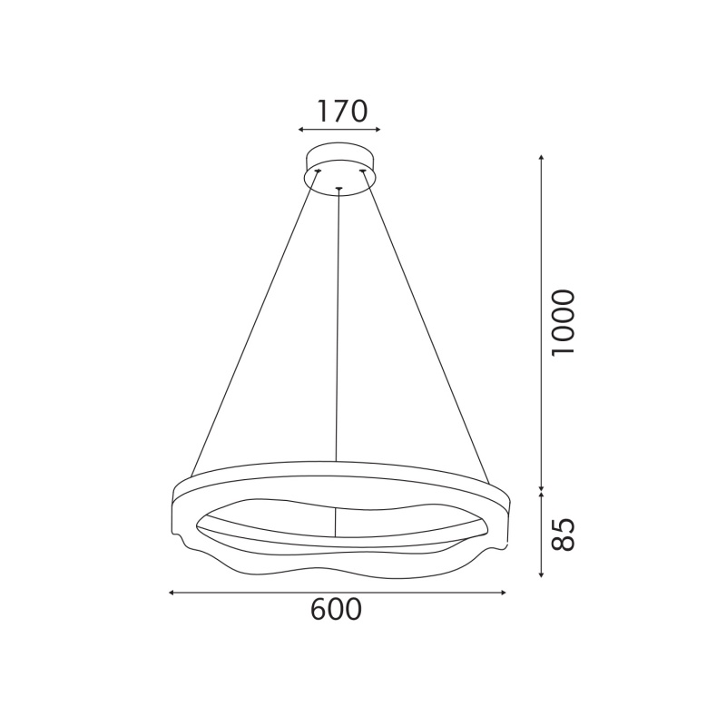 Aca Κρεμαστό Φωτιστικό HM251476 Χρυσό Led 45W 2700K-3000K-4000K IP20 D60XH120cm (HM251476)