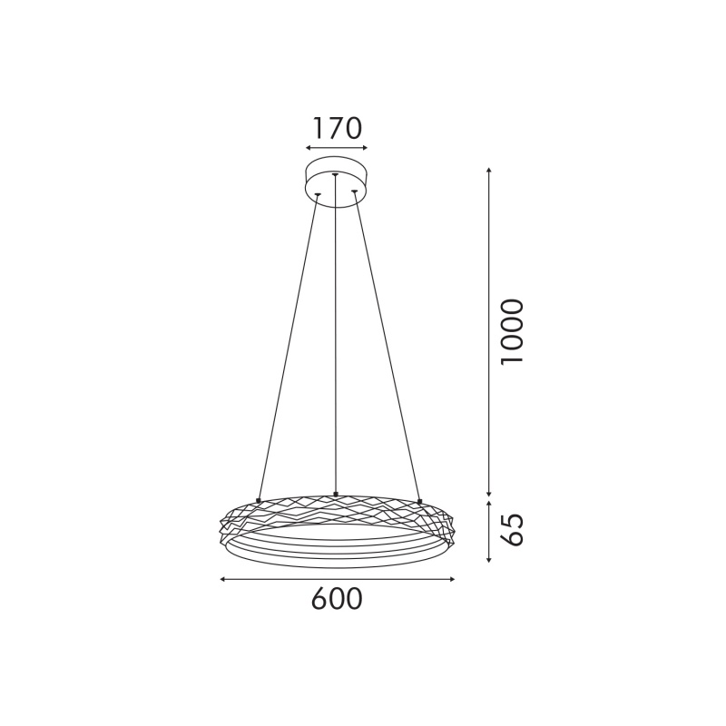 Aca Κρεμαστό Φωτιστικό HM251456 Χρυσό Led 45W 2700K-3000K-4000K IP20 D60XH120cm (HM251456)