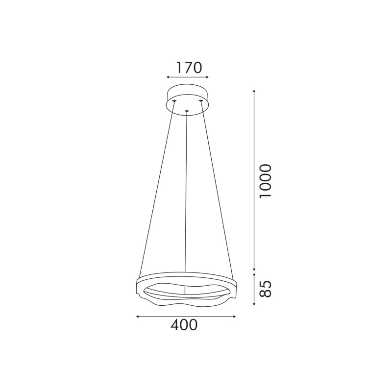 Aca Κρεμαστό Φωτιστικό HM251474 Χρυσό Led 36W 2700K-3000K-4000K IP20 D40XH120cm (HM251474)