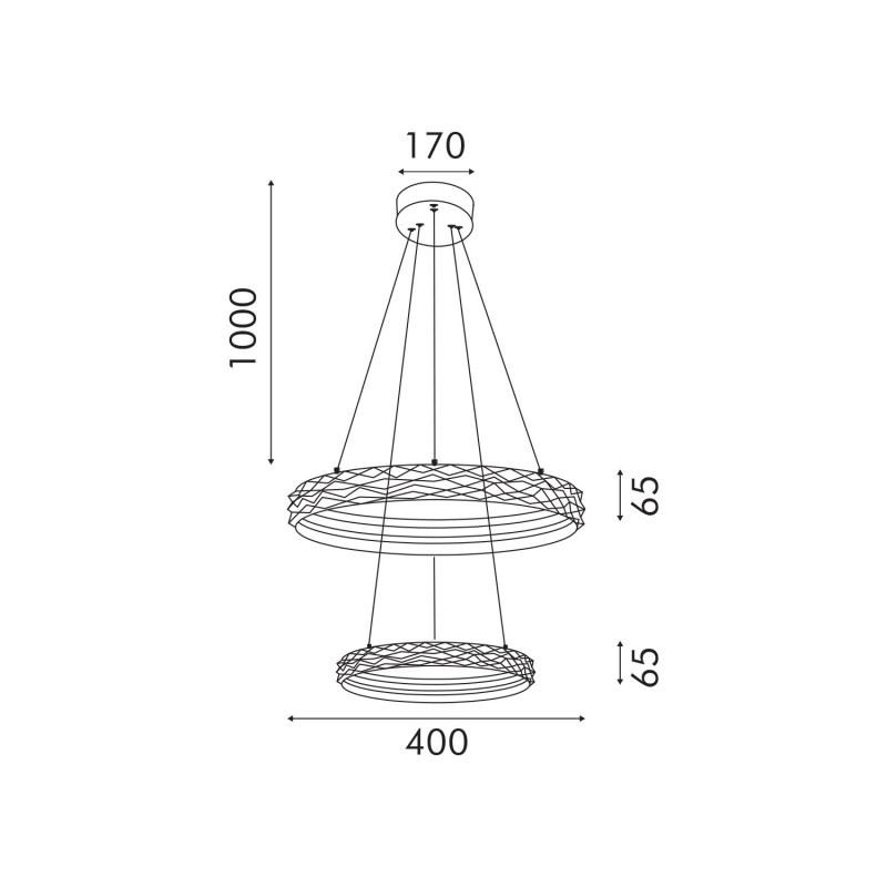 Aca Κρεμαστό Φωτιστικό HM25145R Χρυσό Led 60W 2700K-3000K-4000K IP20 D60+D40XH120cm (HM25145R)