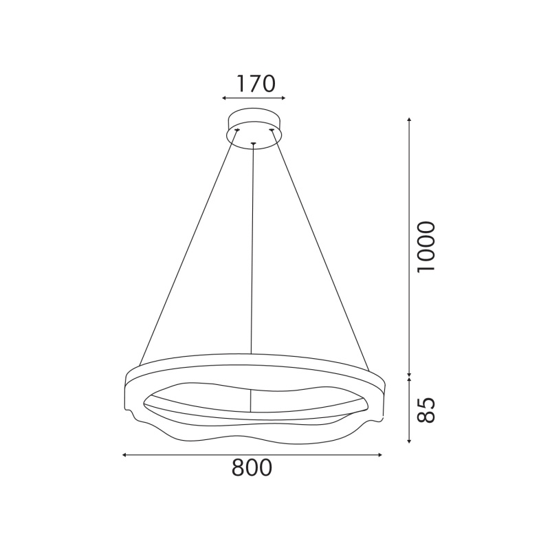 Aca Κρεμαστό Φωτιστικό HM251478 Χρυσό Led 60W 2700K-3000K-4000K IP20 D80XH120cm (HM251478)