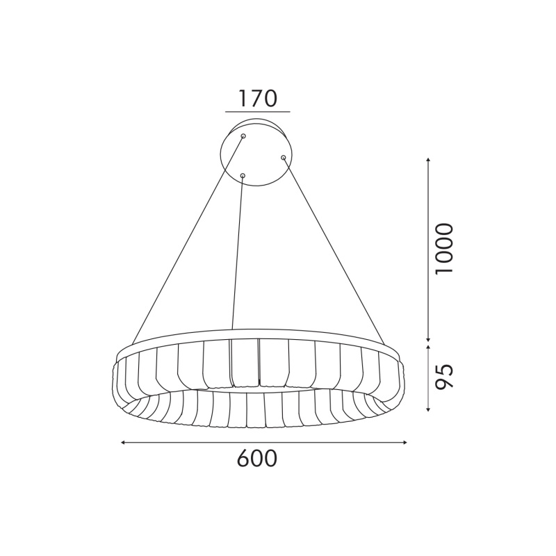 Aca Κρεμαστό Φωτιστικό HM251488G Χρυσό Led 60W 2700K-3000K-4000K IP20 D80XH120cm (HM251488G)