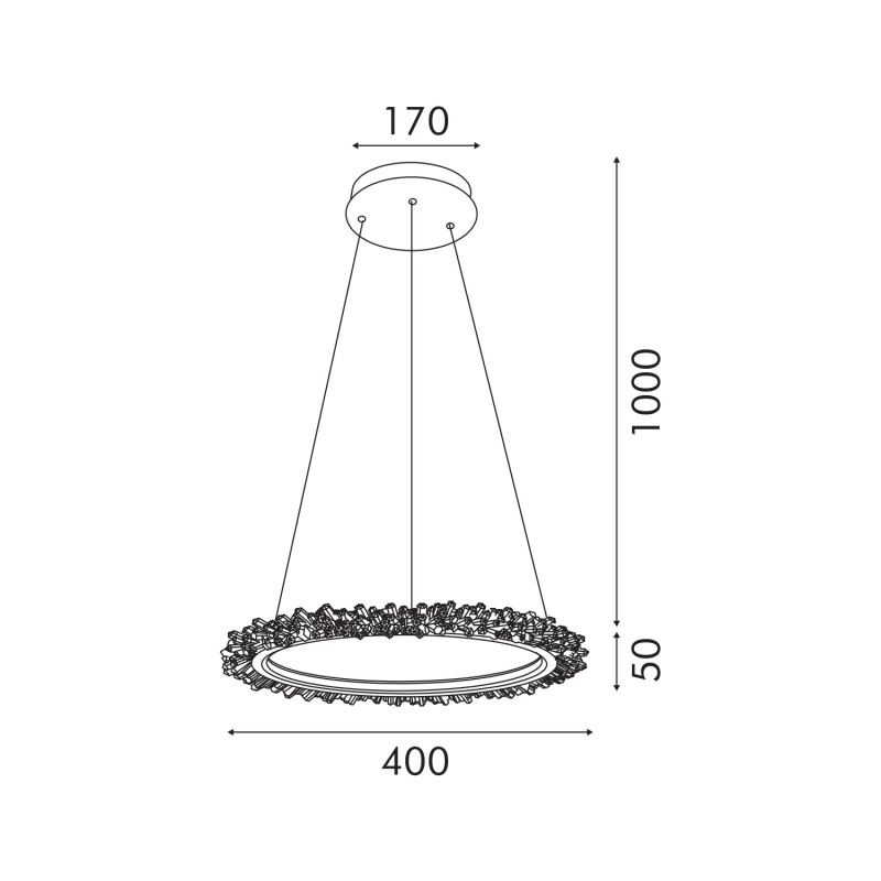 Aca Κρεμαστό Φωτιστικό HM251784G Χρυσό Led 36W 2700K-3000K-4000K IP20 D40XH120cm (HM251784G)