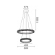 Aca Κρεμαστό Φωτιστικό HM251784GR Χρυσό Led 60W 2700K-3000K-4000K IP20 D60+D40XH120cm (HM251784GR)