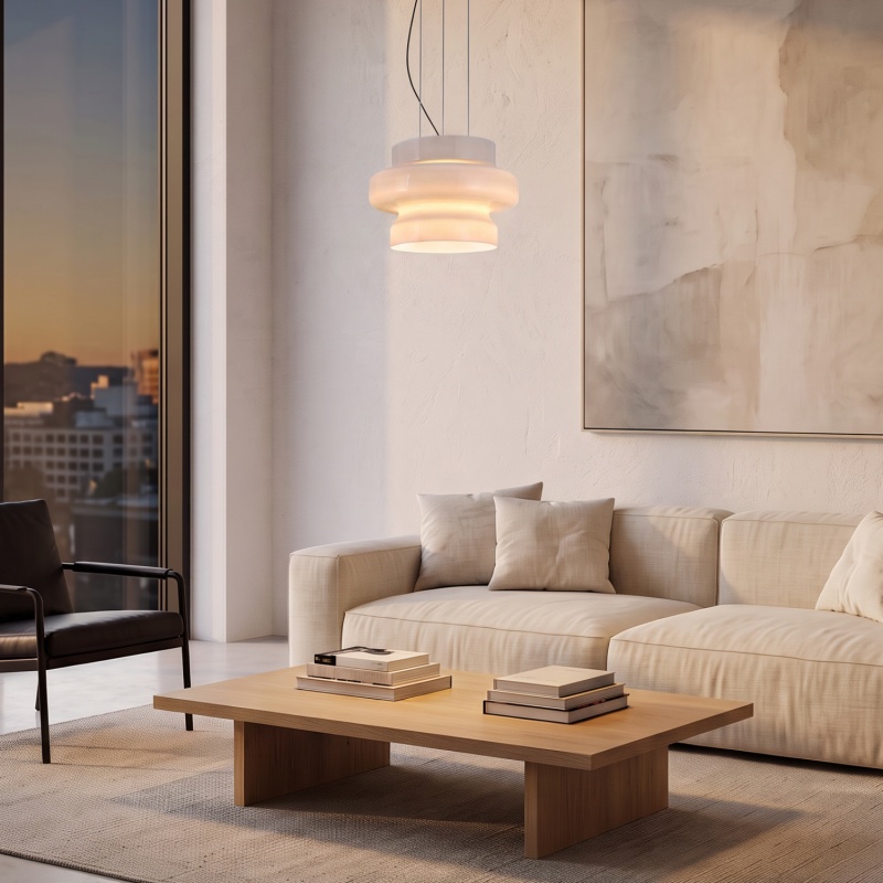 Aca Κρεμαστό Φωτιστικό HM25130WH Λευκό 1XE27X60W IP20 D36XH120cm (HM25130WH)