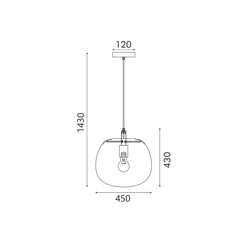 Aca Κρεμαστό Φωτιστικό HM1776145A ΡΟΖ Χρυσό 1XE27X60W IP20 D45XH120cm (HM1776145A)