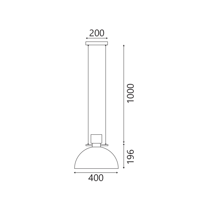 Aca Κρεμαστό Φωτιστικό HM250454 Μαύρο Led 10W 3000K IP20 D40XH120cm (HM250454)