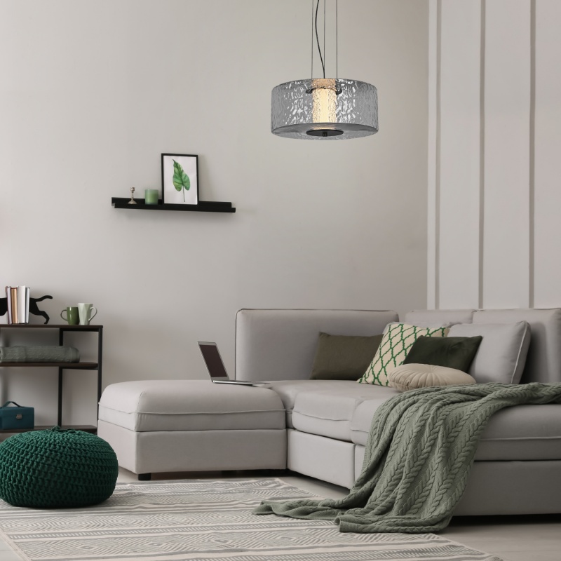 Aca Κρεμαστό Φωτιστικό HMD24153A Μαύρο Led 12W 2700K-3000K-4000K IP20 D36XH120cm (HMD24153A)